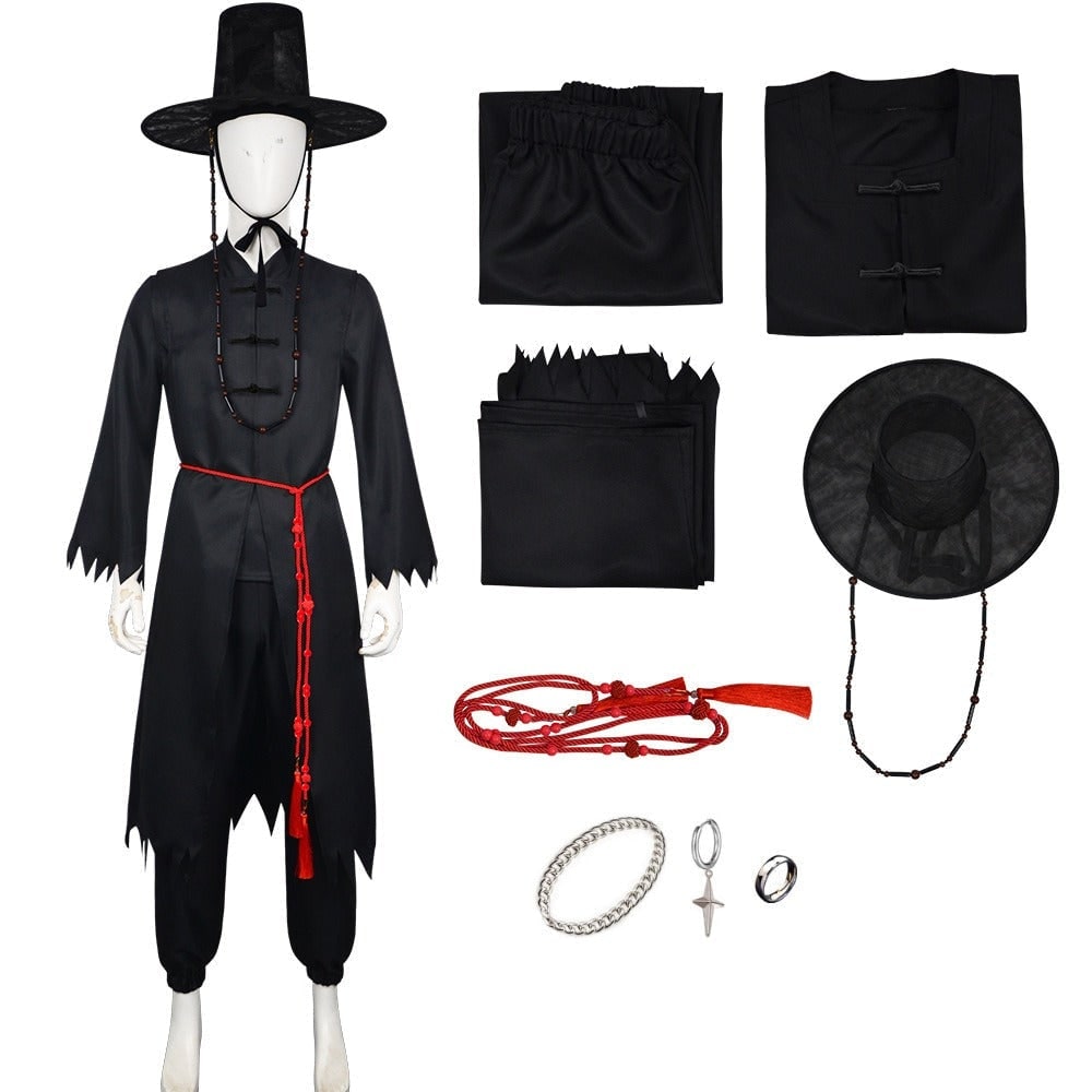 Costume da mietitore per bambino, stile coreano, con cappello gat, perfetto per feste in maschera.