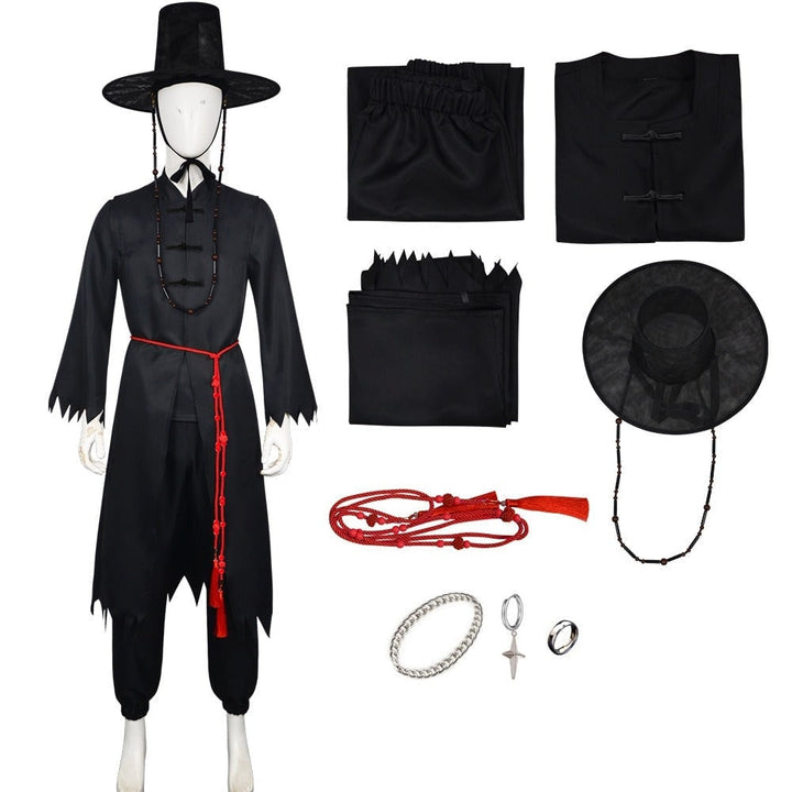 Costume da mietitore per bambino, stile coreano, con cappello gat, perfetto per feste in maschera.