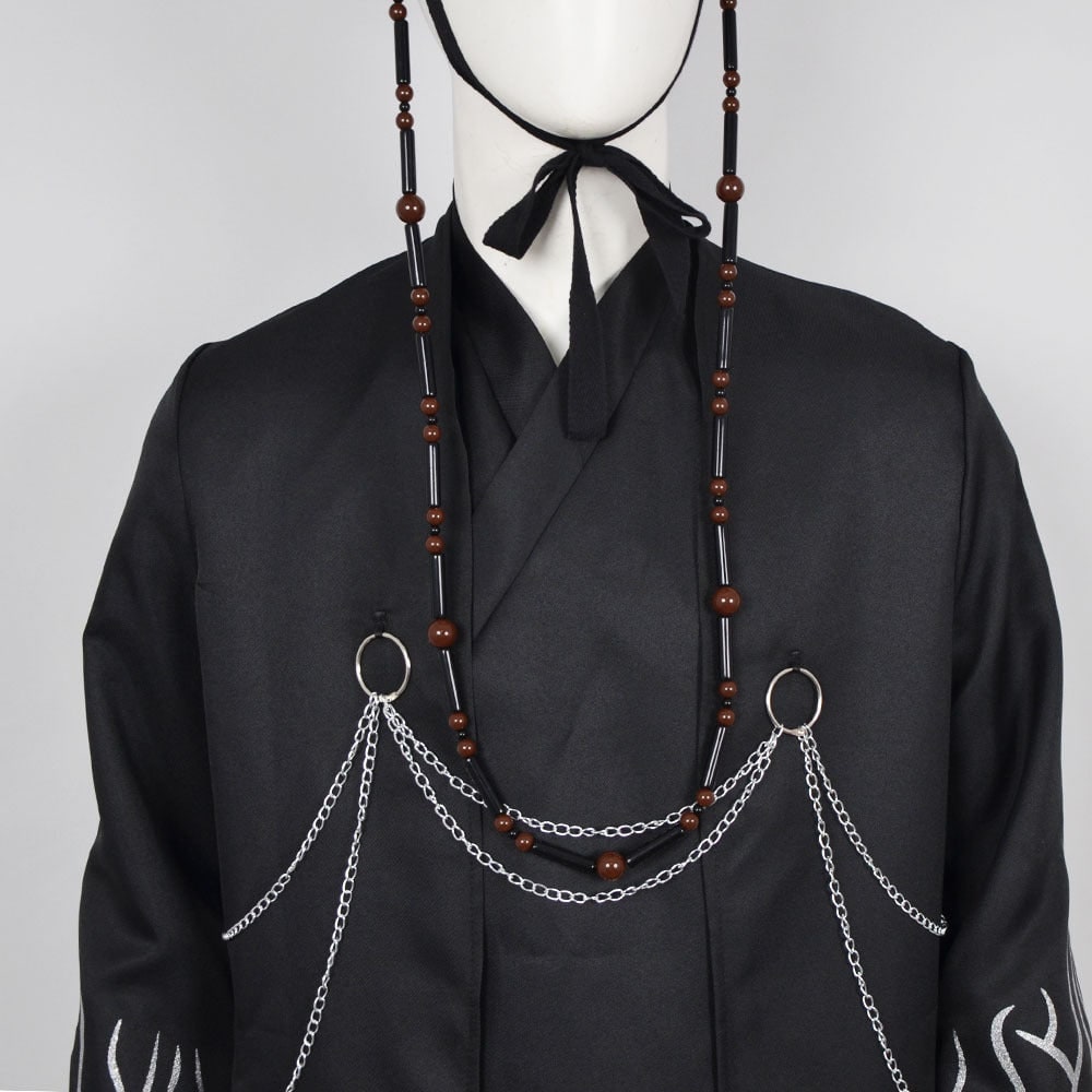 Abito da mietitore bambini stile coreano, con cappello gat e dettagli spettrali per Halloween.