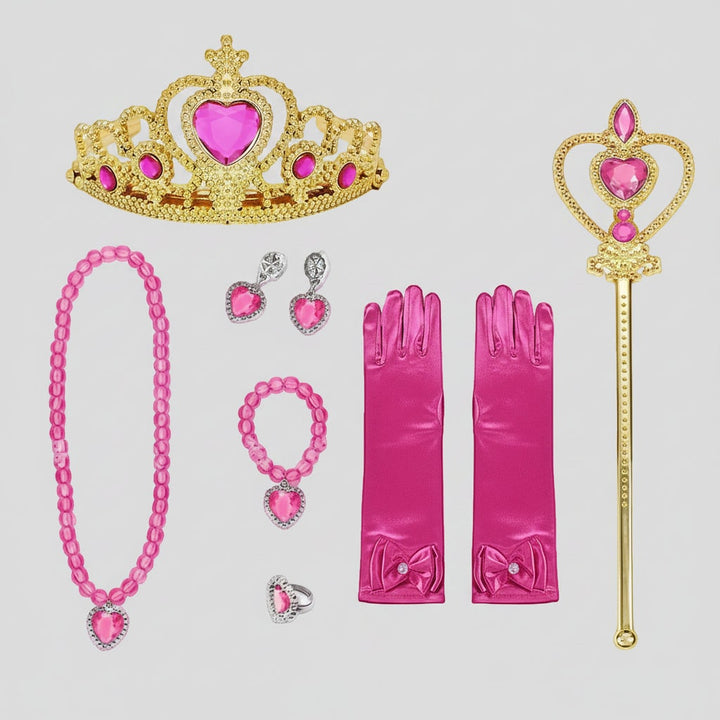 Travestimento principessa fungo rosa per bambina con accessori. Ottimo per gioco di ruolo e feste a tema con un tocco di magia.