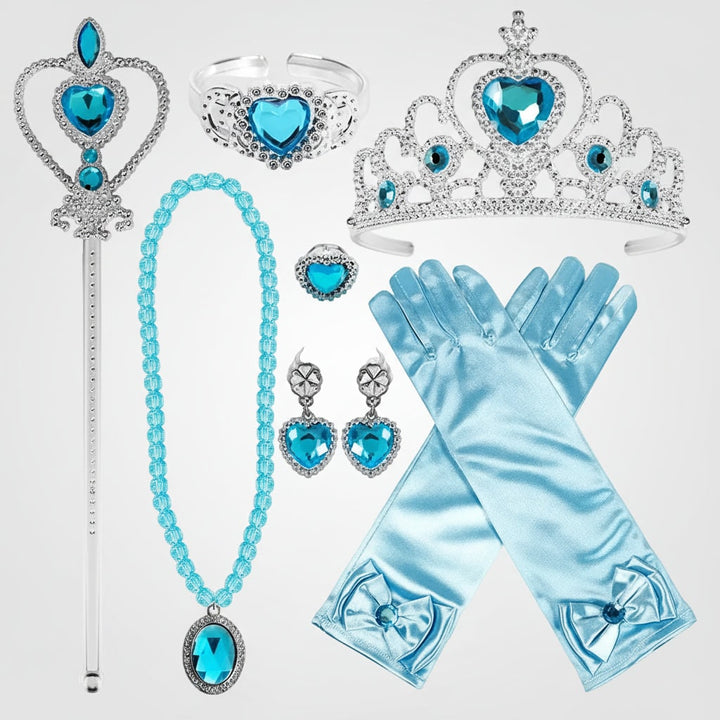 Travestimento principessa per bambina, ideale per Halloween, festa compleanno e gioco ruolo con accessori.
