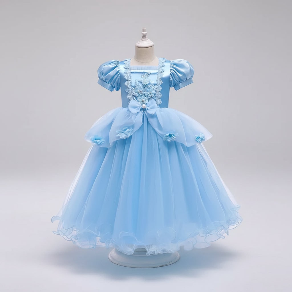 Regalo bambina: Abito da principessa per sognare, include tiara e set accessori per giochi fiabeschi.