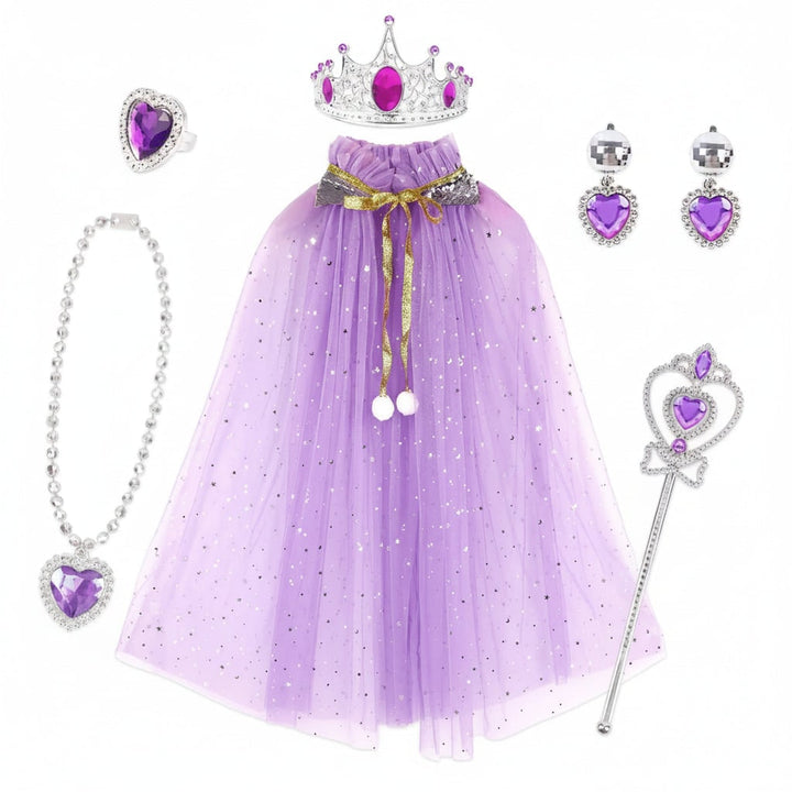 Travestimento da principessa per bambina, perfetto per Halloween, feste a tema, giochi di ruolo con mantello e accessori.