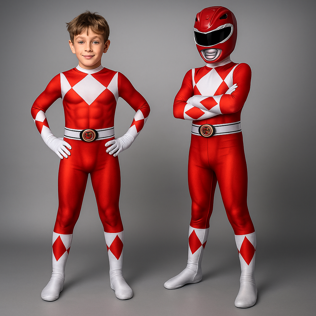 Tuta supereroe bambini con maschera per Halloween e feste a tema. Perfetto travestimento per giochi e carnevale.
