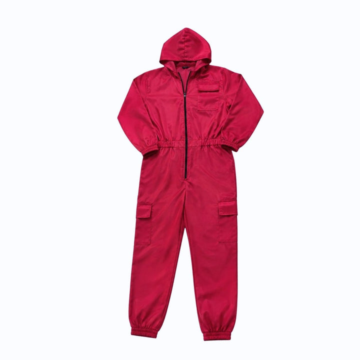 Tuta con cappuccio da gioco di sopravvivenza per bambini, versatile per Halloween, cosplay e travestimenti.