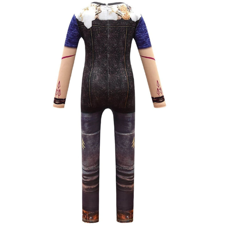 Tuta da zombie per ragazzo, costume di Halloween spettrale con effetto consumato e finte ferite per festa horror.