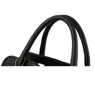 Borsa a mano donna con tracolla, effetto coccodrillo, comoda e di tendenza.