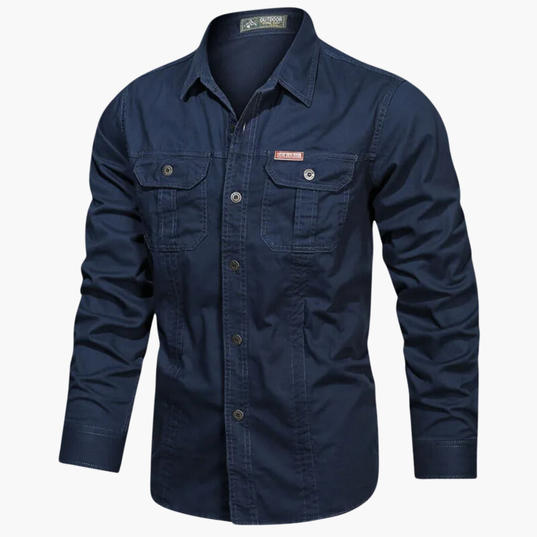 Tessuto di qualità della camicia uomo outdoor, assicura massimo comfort e resistenza per ogni avventura.