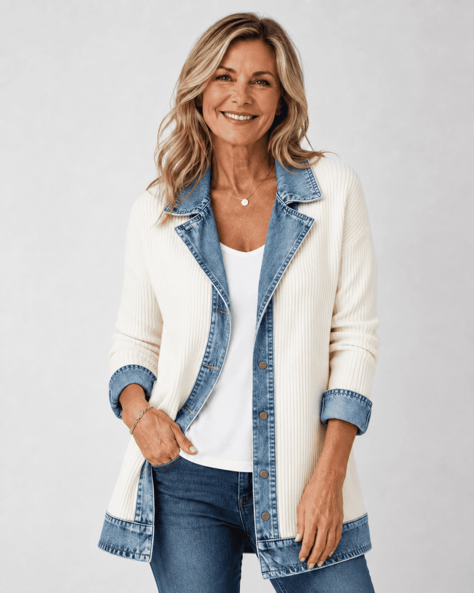 Giacca da donna in denim relaxed fit, leggera e versatile per outfit casual. Perfetta per la mezza stagione.