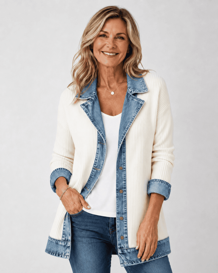 Giacca da donna in denim relaxed fit, leggera e versatile per outfit casual. Perfetta per la mezza stagione.