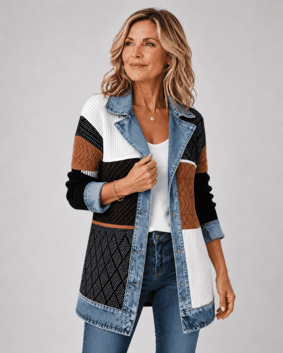 Giacca denim leggera da donna, modello relaxed fit. Un capo versatile per la moda casual quotidiana e il tempo libero.