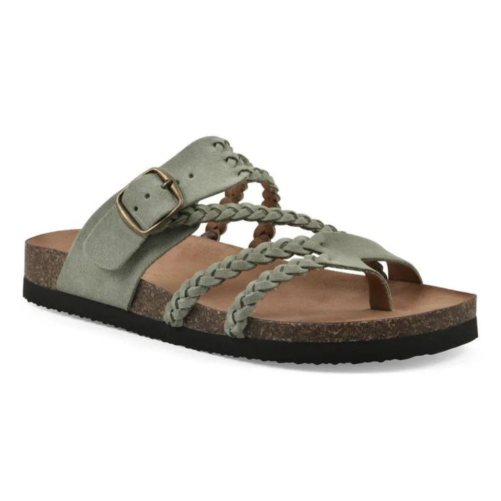 Sandali donna intrecciati con fibbia, comodi e versatili, ideali per la moda estiva casual.