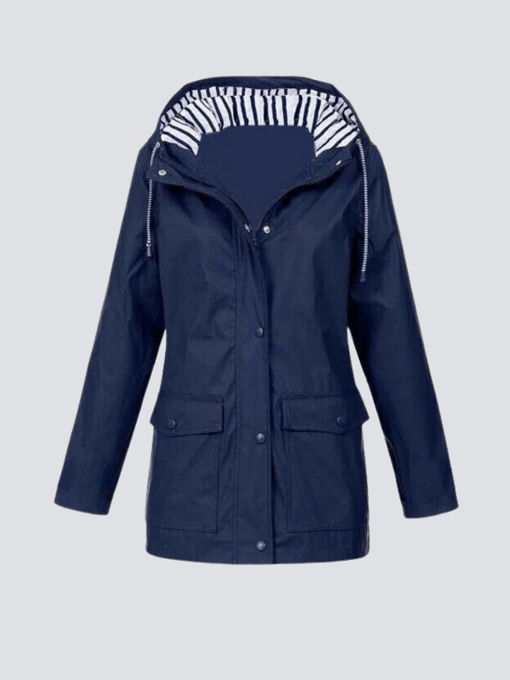 Giacca leggera da donna con cappuccio e zip, versatile per primavera/autunno, stile casual sportivo.