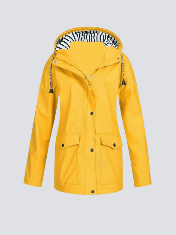 Elegante giacca leggera da donna con cappuccio e cerniera, versatile per le mezze stagioni.