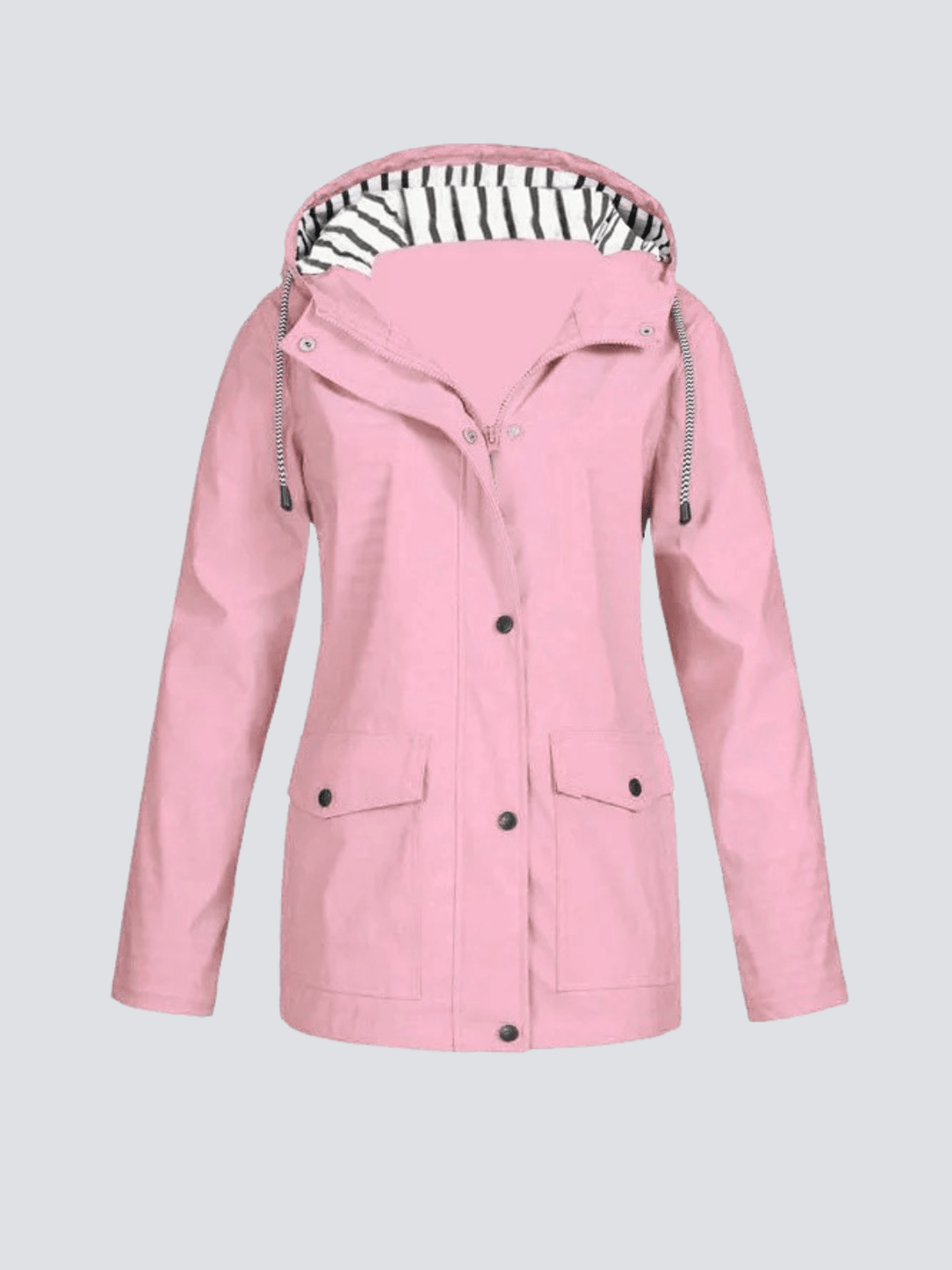 Giacca da donna sportiva e leggera, con cappuccio, zip frontale, per attività all'aperto e tempo libero.