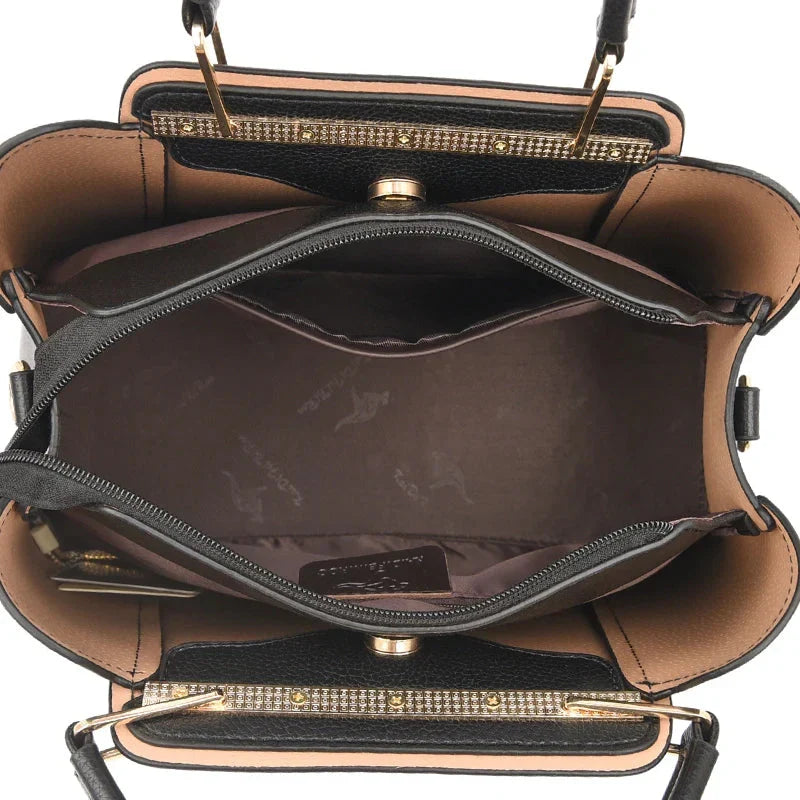 Borsa versatile da donna, in pelle lussuosa, con scomparti interni per organizzazione.