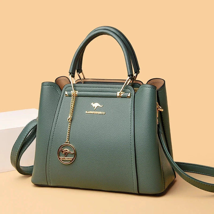 Borsa da donna in pelle morbida, con tracolla, stile elegante e pratico.