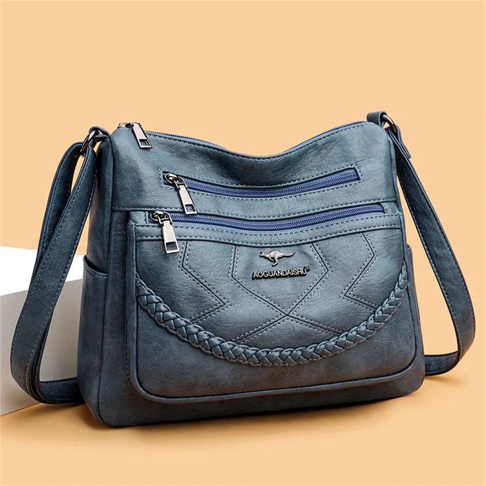 Borsa a tracolla da donna in morbida pelle di lusso. Design elegante e versatile per ogni occasione.
