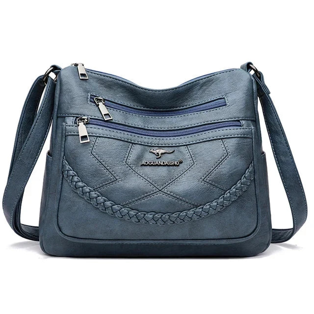 Pratica borsa a tracolla da donna in morbida pelle. Eleganza e funzionalità in un unico accessorio.