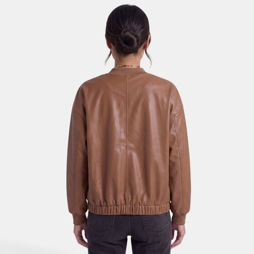 Giacca biker da donna, comoda e moderna. Stile grintoso chic per la mezza stagione, versatile.