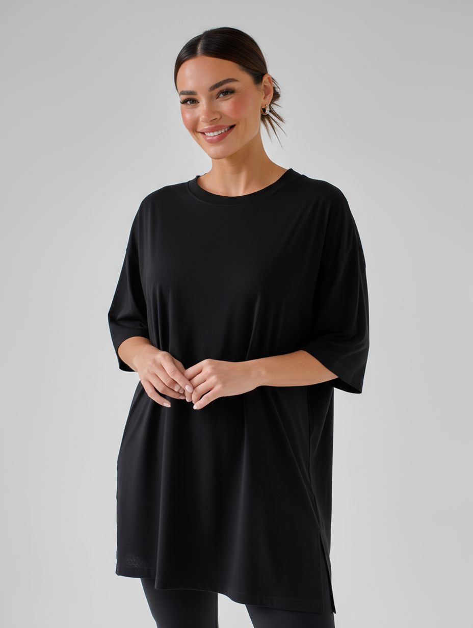 Camicia da notte donna oversize lunga con maniche corte, ideale per relax e notti confortevoli.