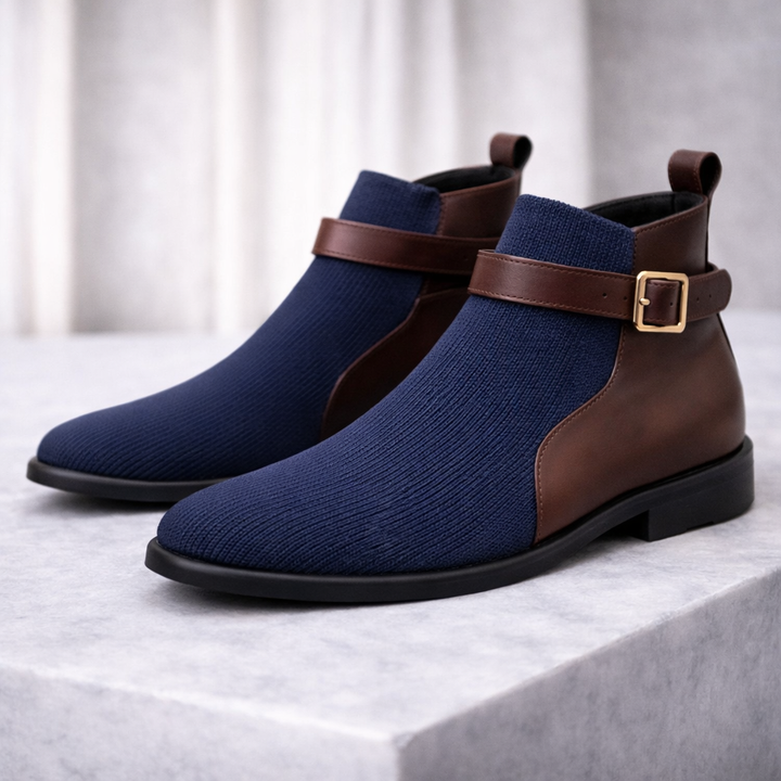 Stivaletti Chelsea uomo con fibbia, perfetti per stile casual ed eleganza. Scarpe moda autunno inverno.