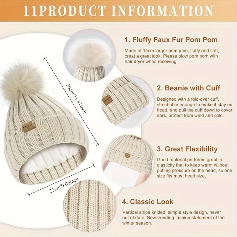 Set invernale moda uomo in maglia acrilica e pile. Cappello, sciarpa e guanti touchscreen eleganti.