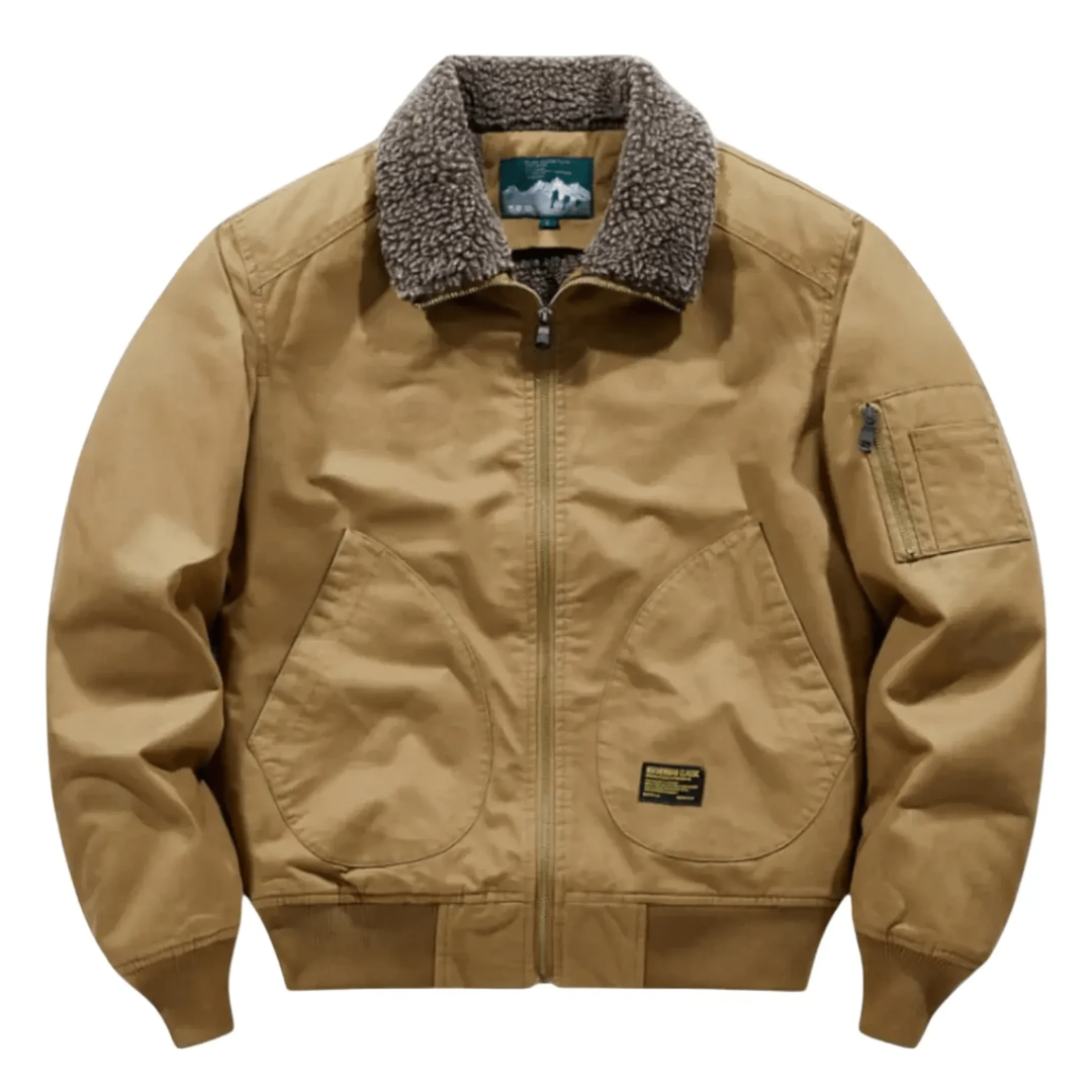 Giacca bomber uomo avio in stile casual invernale. Perfetta per il freddo, offre calore e comfort.