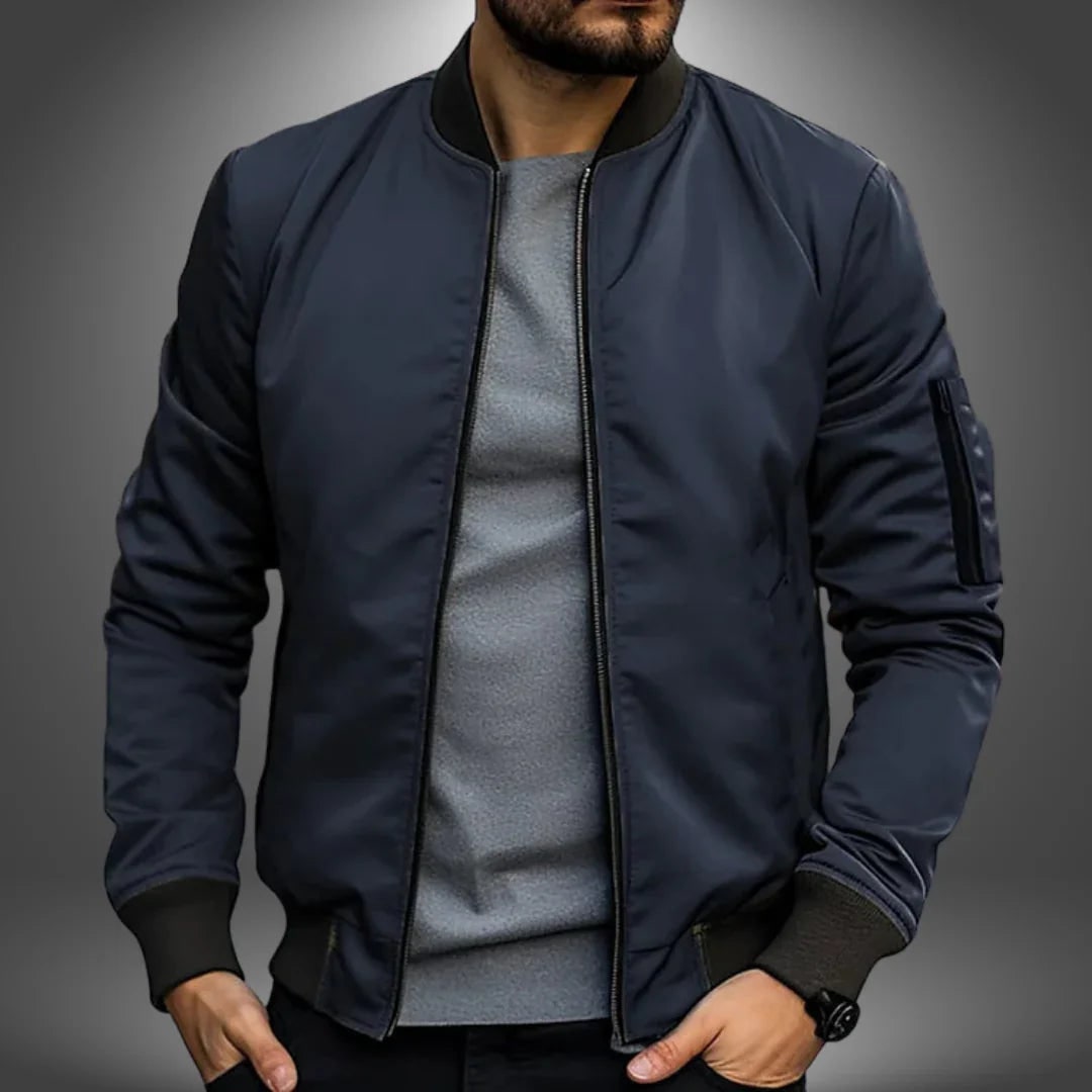Giacca bomber uomo slim fit antivento casual, perfetta per primavera/autunno.