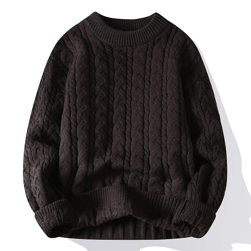 Maglione da uomo invernale in maglia a treccia grossa, un capo caldo e di tendenza per ogni stile.