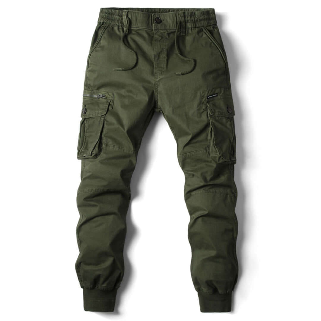 Pantaloni jogger uomo cargo, colore sabbia, comodi per il tempo libero e look streetstyle urbano.