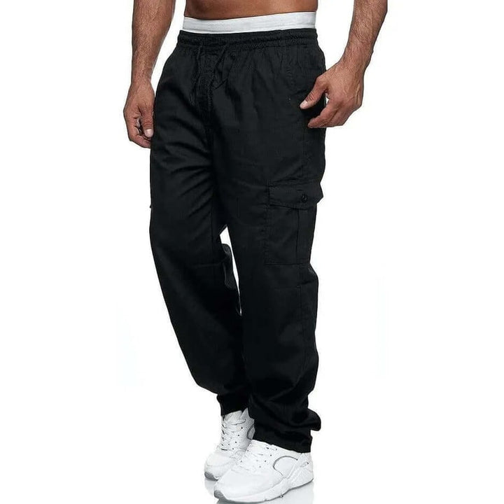 Pantaloni cargo uomo moda streetwear, vita elastica, vestibilità comoda e tasche capienti. Perfetti per ogni giorno.