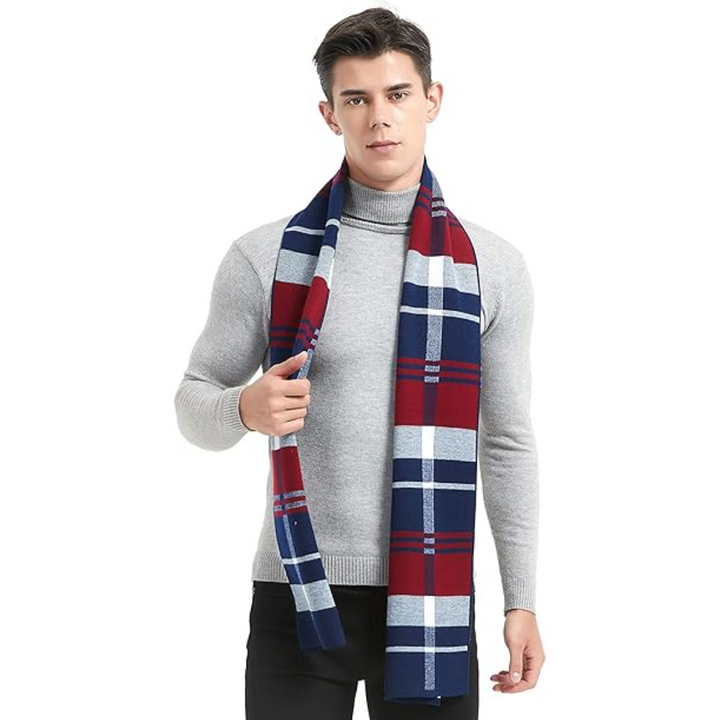 Caldo set invernale uomo: sciarpa e cappello a maglia in pregiata lana cashmere.