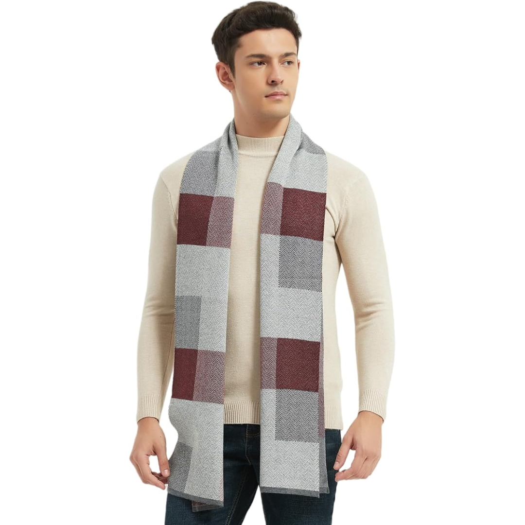 Stile e calore: set sciarpa e cappello uomo in lana cashmere a maglia, perfetto per l'inverno.
