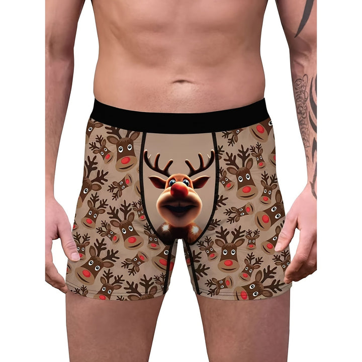 Intimo natalizio uomo: boxer divertenti con renne. Regalo Natale ideale, massimo comfort e stile festivo.