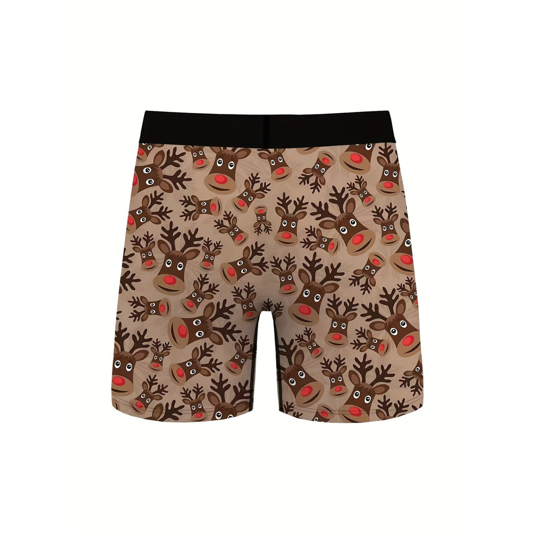 Boxer uomo elasticizzati con stampa renne, intimo natalizio comodo e allegro. Nuova collezione festiva.