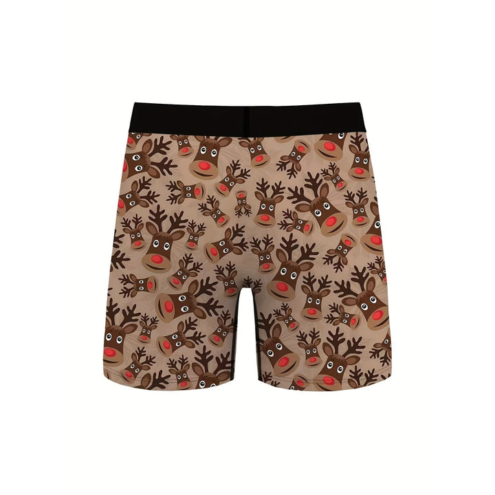 Boxer uomo elasticizzati con stampa renne, intimo natalizio comodo e allegro. Nuova collezione festiva.