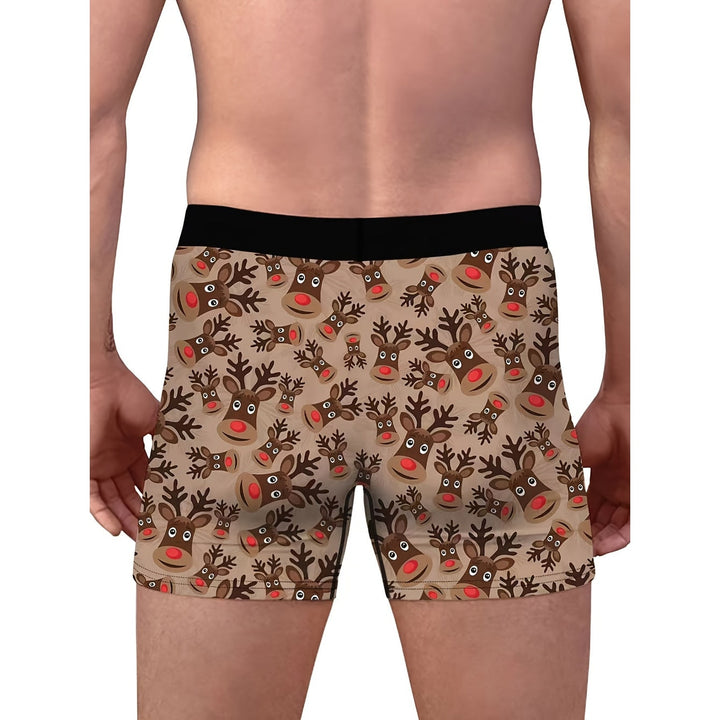 Boxer uomo natalizi con renne, intimo festivo per un look divertente e confortevole. Ottimo regalo di Natale.