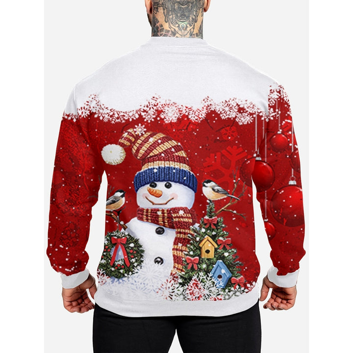 Maglione natalizio da uomo a maniche lunghe con stampa divertente per un look casual invernale.
