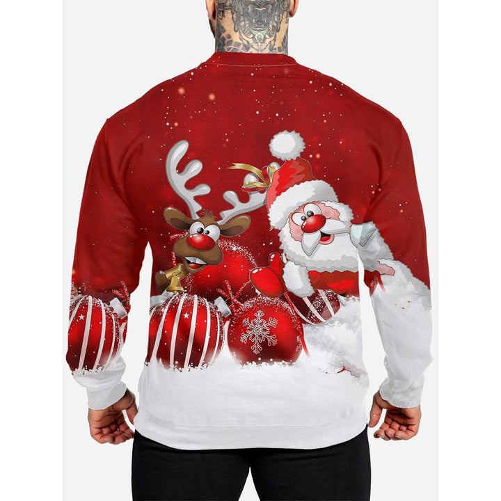 Maglione girocollo invernale da uomo, confortevole e con design festivo, ottimo per le vacanze.