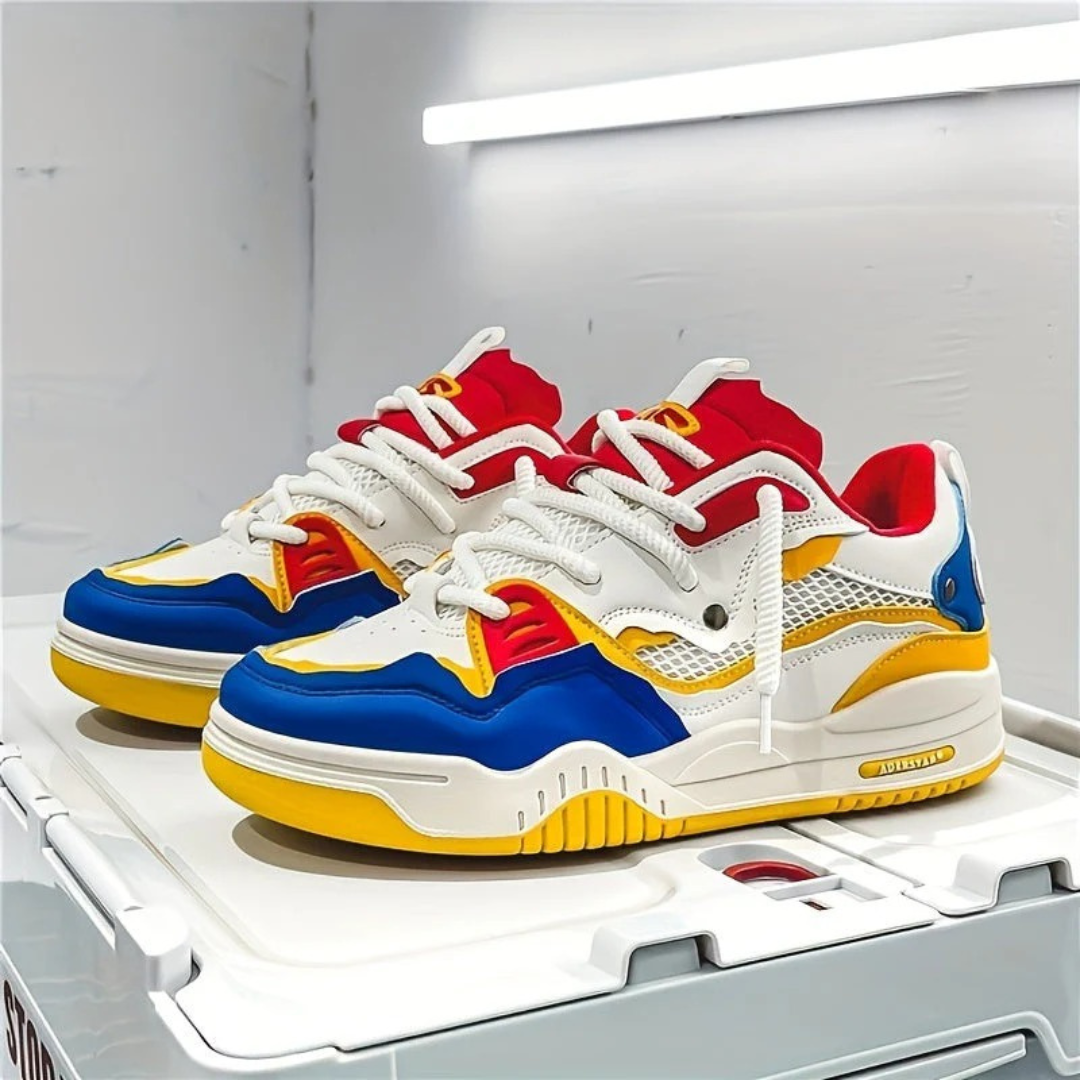 Calzature chunky uomo low-top, lacci spessi. Versatili sneakers casual per ogni outfit.