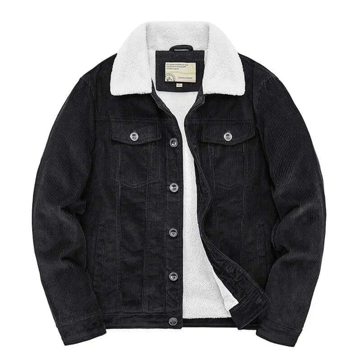 Giacca uomo calda stile camionista, perfetta per un look casual e accogliente in autunno/inverno.