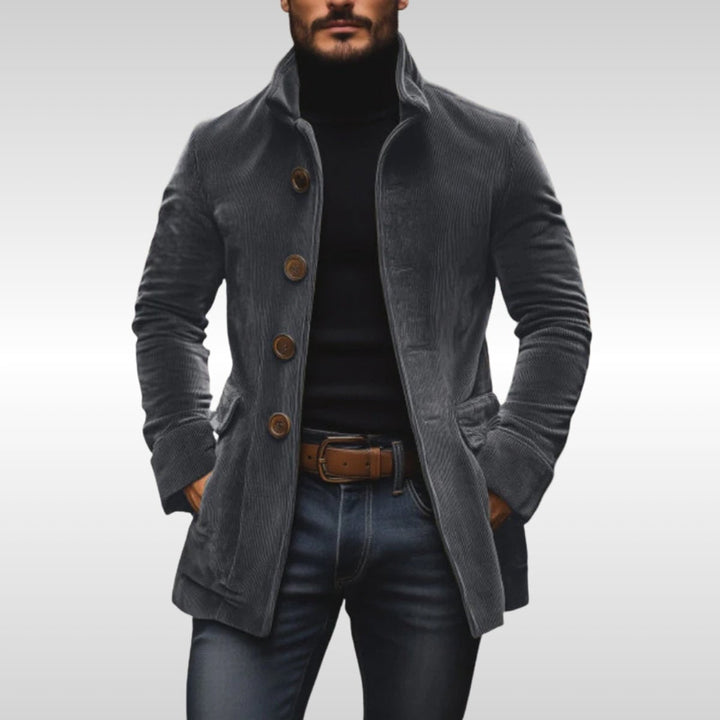 Giacca uomo slim-fit impermeabile, con collo alto, per uno stile elegante e casual in ogni occasione.