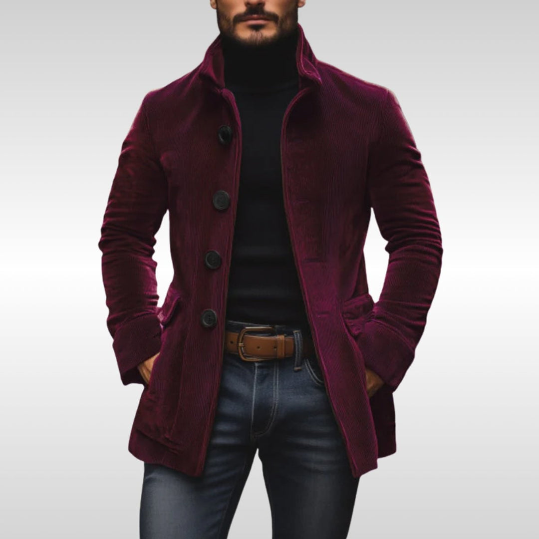 Giacca uomo impermeabile autunno-inverno, slim fit con collo alto, per un look versatile e di stile.