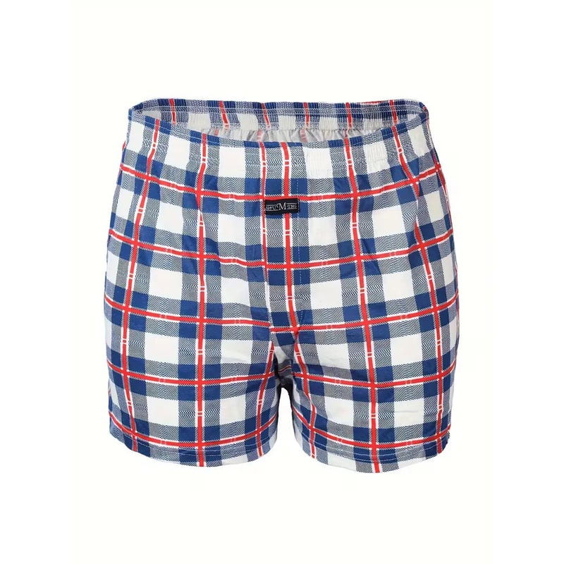 Intimo maschile di qualità: boxer uomo con fantasia scozzese, morbidi e con vita elastica confortevole.