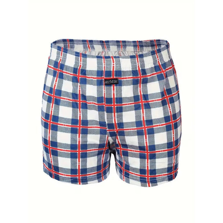 Intimo maschile di qualità: boxer uomo con fantasia scozzese, morbidi e con vita elastica confortevole.
