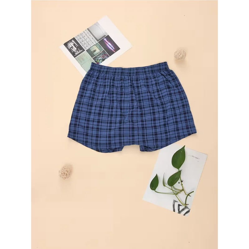 Boxer da uomo di qualità, con fantasia scozzese classica e vita elastica per comfort quotidiano.