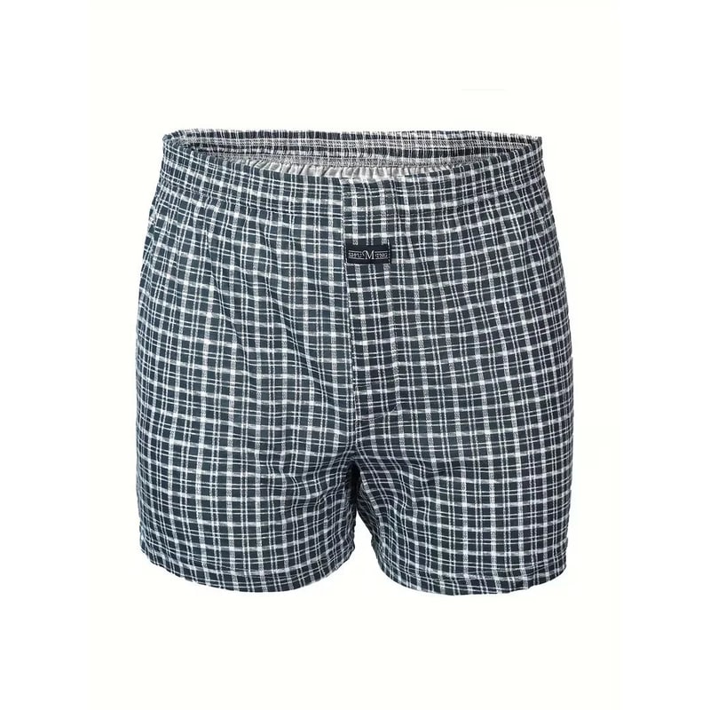 Boxer da uomo con fantasia scozzese, vita elastica, offrono comfort e relax, intimo maschile top.