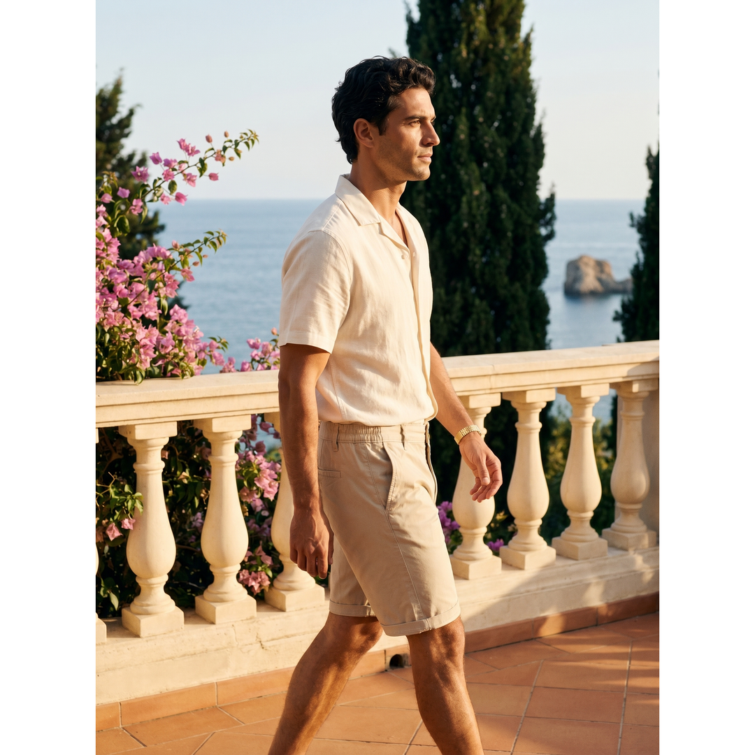 Bermuda uomo chino vestibilità casual, morbidi e confortevoli, ottimi per la moda estiva.