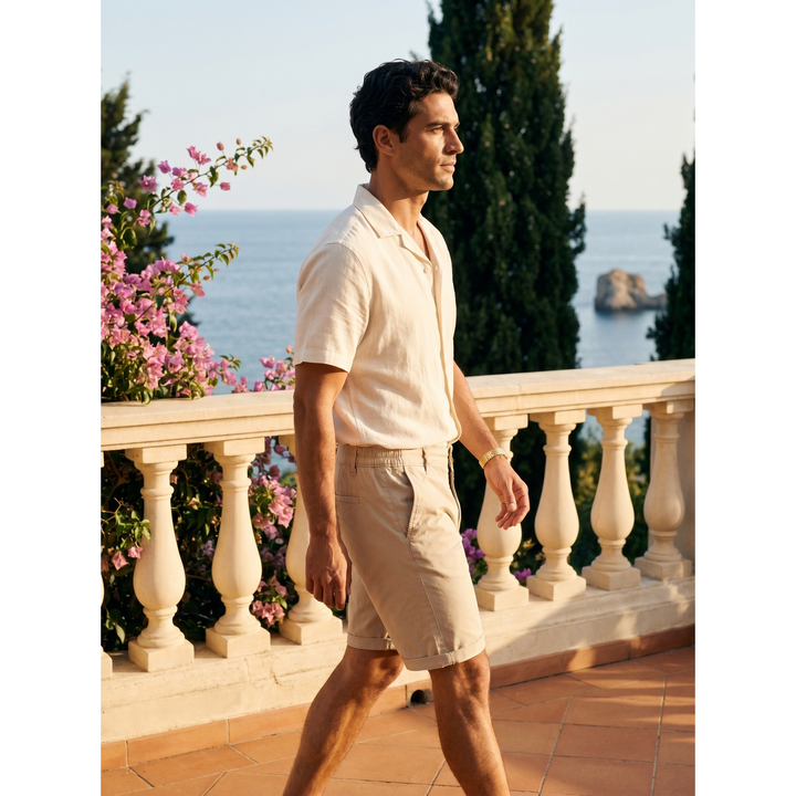 Bermuda uomo chino vestibilità casual, morbidi e confortevoli, ottimi per la moda estiva.